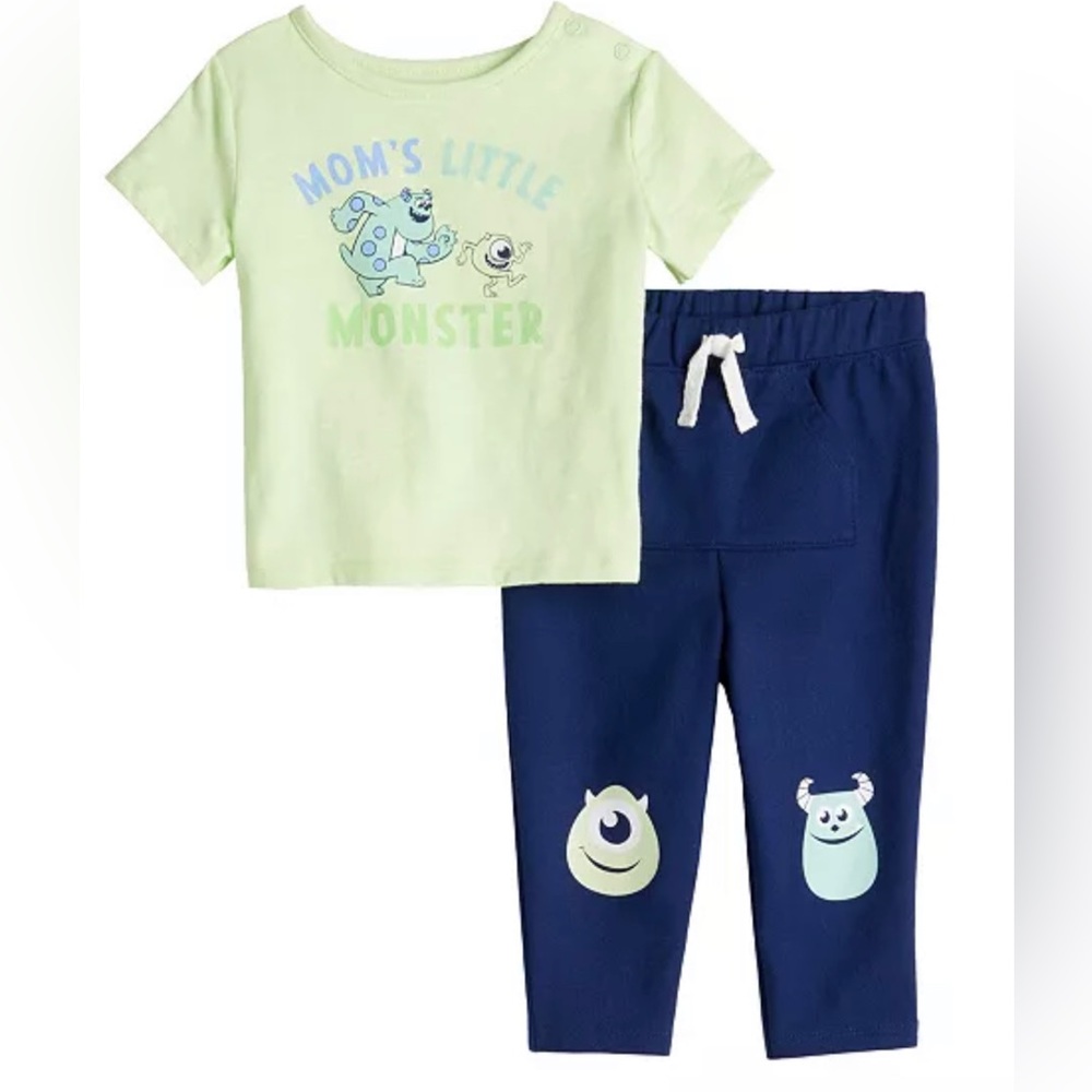 Jumping Beans Disney Monsters inc Graphic Tee & Pants Set